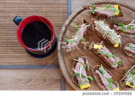 Wholegrain sandwiches with micro greens and Wholegrain sandwiches with micro greens and 39304986
