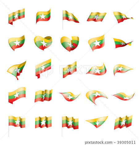 Myanmar flag, vector illustration 39305011