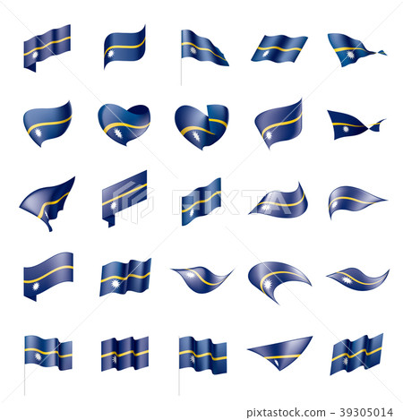Nauru flag, vector illustration 39305014