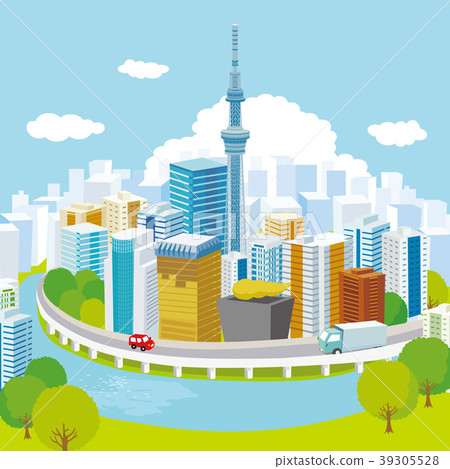 Sky Tree and the streets of Tokyo 39305528