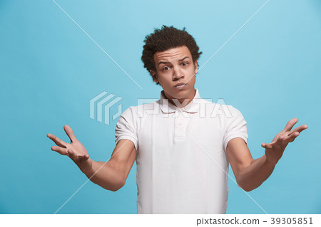 Beautiful male half-length portrait isolated on 39305851