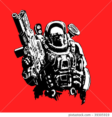 Heavy space marine. Vector illustration. 39305919