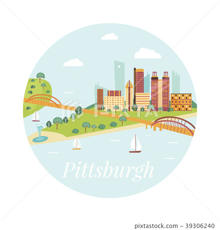 Welcome to Pittsburgh poster. View on skyscrapers 39306240