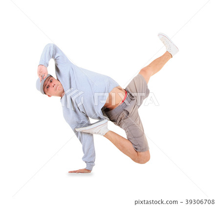 Teenager dancing break dance in action 39306708