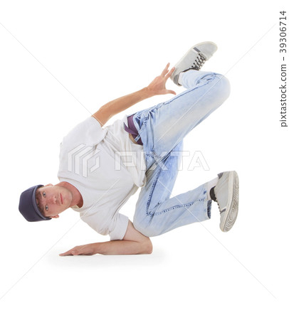 Teenager dancing breakdance in action 39306714