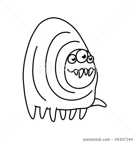 Toothy Cartoon Monster Centipede Vector Stock Illustration 39307144 Pixta