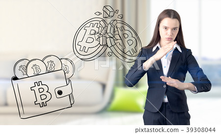 Surprised smiling young woman wearing a suit and Surprised smiling young woman wearing a suit and 39308044
