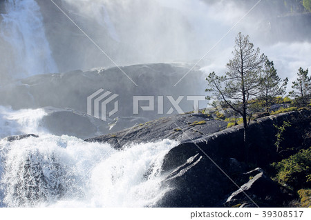 Langfossen waterfall in summer 39308517