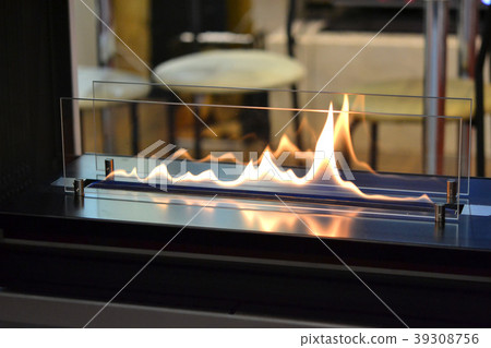 Biofireplace burn on ethanol gas. Contemporary 39308756
