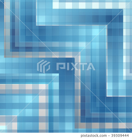 Abstract blue checkered geometric background 39309444