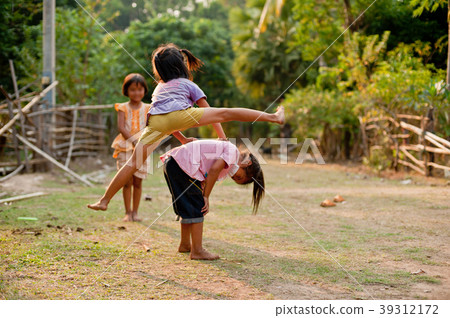 Unidentified Children of Laos play and fun 39312172