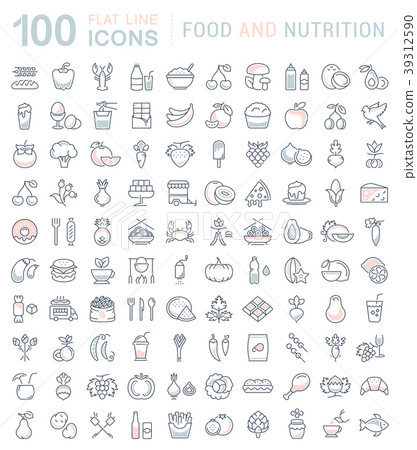 Set Line Icons Food Set Line Icons Food 39312590