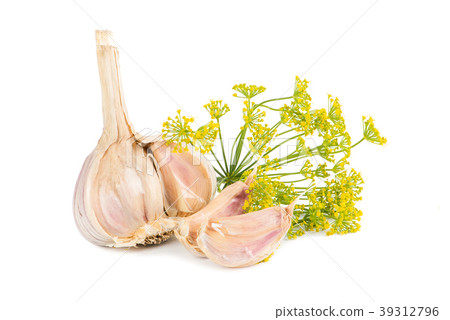 Fresh garlic isolated on white background Fresh garlic isolated on white background 39312796