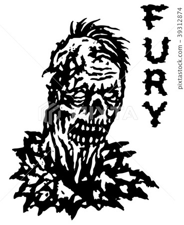 Fury zombie. Vector illustration. Fury zombie. Vector illustration. 39312874