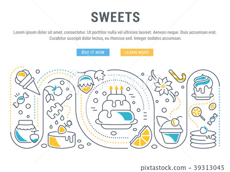 Website Banner and Landing Page of Sweets. 39313045