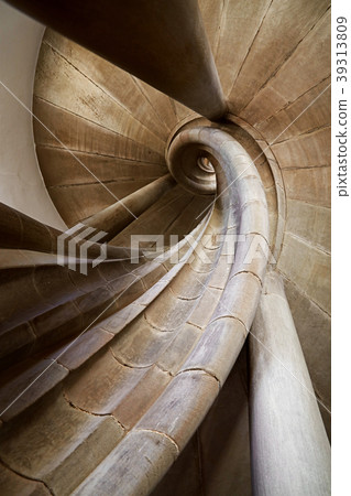 Spiral stone stair in old tower Spiral stone stair in old tower 39313809