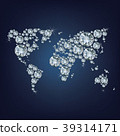 World map made as lot of expensive diamond 39314171