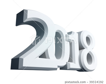 New 2018 year white 3D figures 39314192