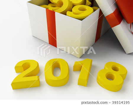 2018 New Year background with gift 39314195