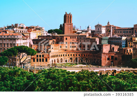 Ruins of Trajans forum in Rome. 39316385