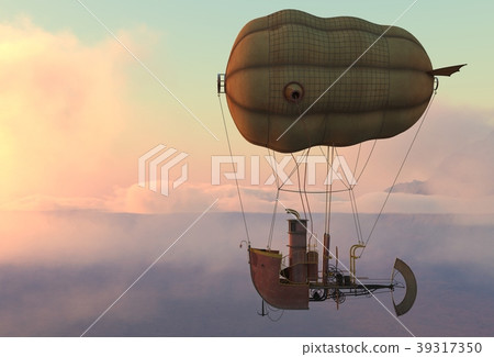 Fantasy Airship Zeppelin Dirigible Balloon 3D 39317350