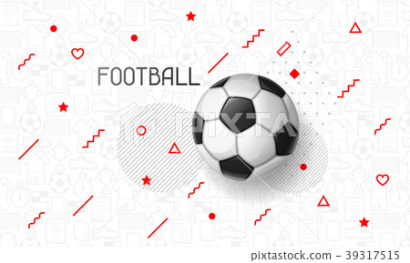 Soccer or football banner with ball. Sports Soccer or football banner with ball. Sports 39317515