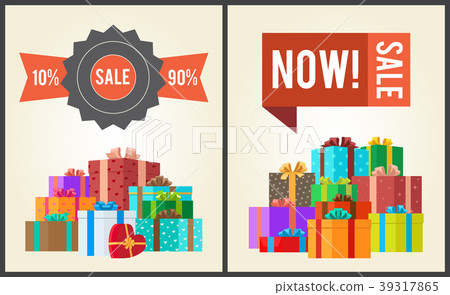Sale from 10 to 90 Buy Now Promo Label Gift Boxes 39317865