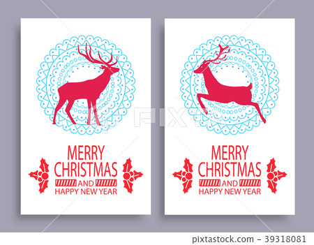 Merry Christmas Happy New Year Vector Illustration Merry Christmas Happy New Year Vector Illustration 39318081
