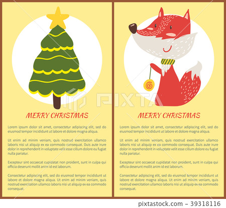 Merry Christmas Congratulation with Decorated Tree Merry Christmas Congratulation with Decorated Tree 39318116
