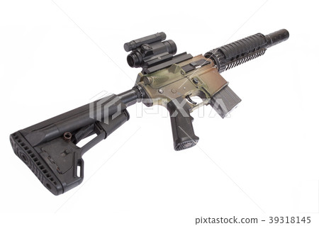 M4 CQB rifle isolated on a white background M4 CQB rifle isolated on a white background 39318145