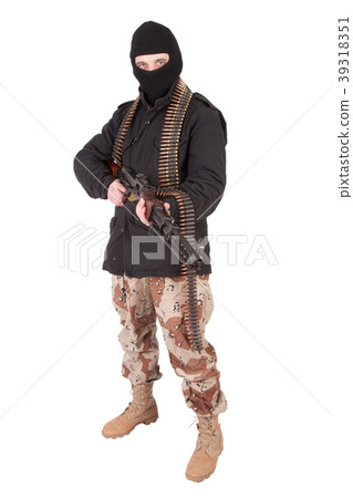 mercenary - soldier of fortune with machine gun 39318351