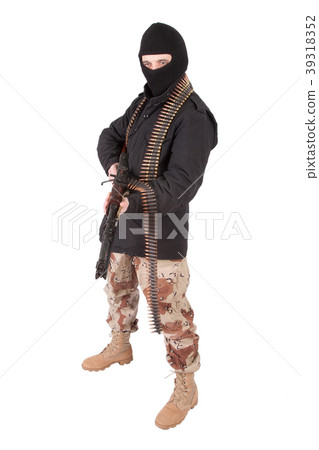 mercenary - soldier of fortune with machine gun 39318352