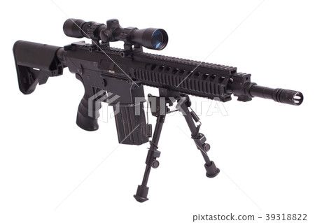sniper rifle with bipod isolated on a white sniper rifle with bipod isolated on a white 39318822