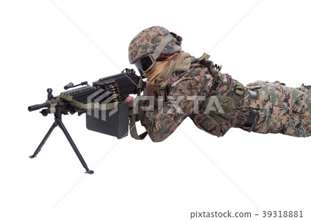 US MARINES with M249 machine gun 39318881