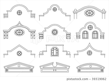 Set of silhouettes of classical facades 39319062