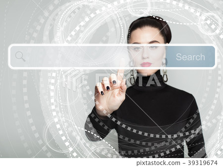 Pointing woman hand  and empty address bar 39319674