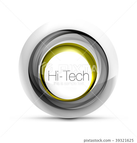 Digital techno sphere web banner, button or icon 39321625