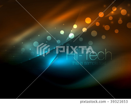 Neon wave background with light effects, curvy 39321653