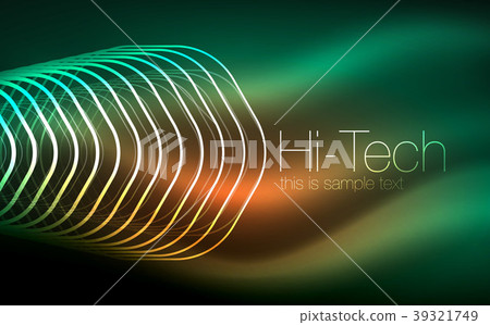 Outline hexagons, glowing geometric shapes Outline hexagons, glowing geometric shapes 39321749