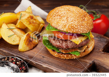 Tasty grilled home made burger 39322445