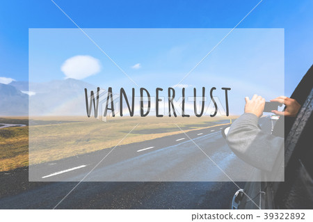 Inspirational typographic quote wanderlust 39322892