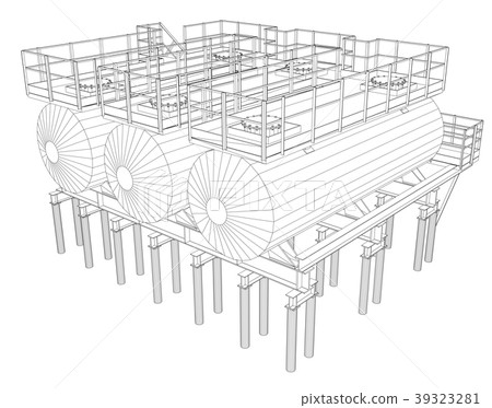 Industrial equipment. Wire-frame style 39323281