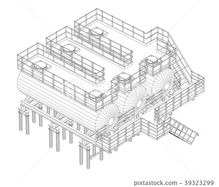Industrial equipment. Wire-frame style 39323299