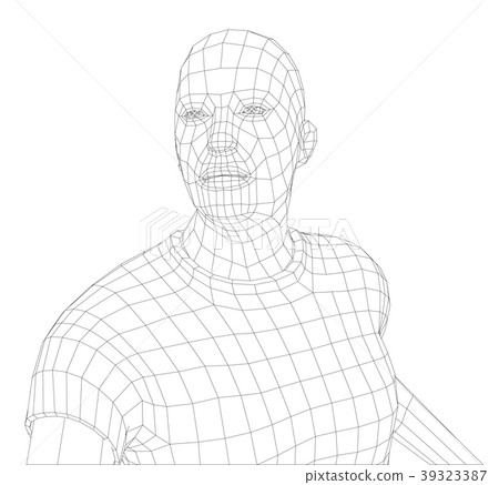 Wire frame mans head 39323387