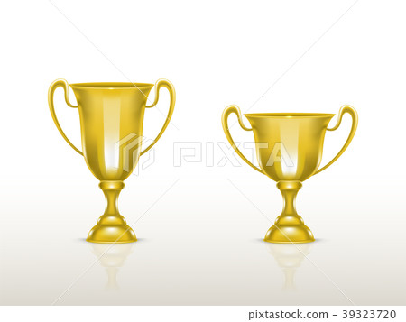 Vector 3d realistic cup, golden trophy, goblet Vector 3d realistic cup, golden trophy, goblet 39323720