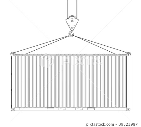 Cargo container. Wire-frame style 39323987
