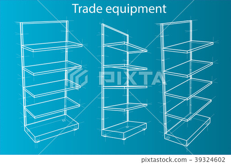 Wireframe Retail Shelves Wireframe Retail Shelves 39324602
