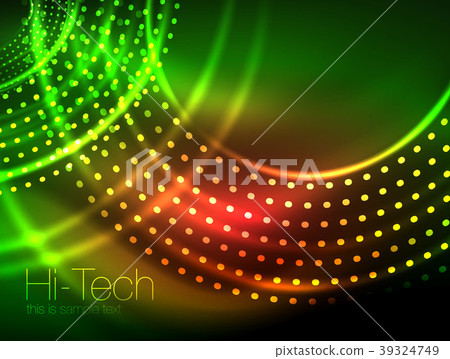 Magic neon circle shape abstract background, shiny 39324749