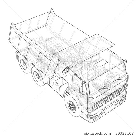Dump truck. 3d illustration Dump truck. 3d illustration 39325108