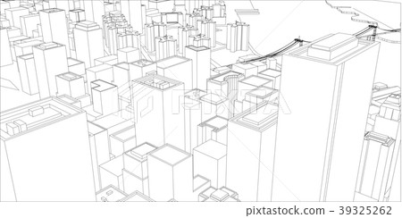 Wire-frame New York City, Blueprint Style Wire-frame New York City, Blueprint Style 39325262
